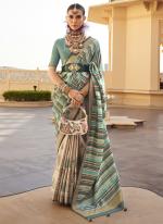 Silk Sky Blue Wedding Wear Embroidery Work Saree